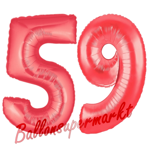 Folienballons-Zahlen-59-Rot-Luftballons-Geschenk-59.-Geburtstag-Jubilaeum-Firmenveranstaltung
