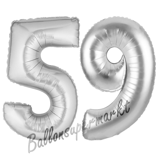 Folienballons-Zahlen-59-Silber-Luftballons-Geschenk-59.-Geburtstag-Jubilaeum-Firmenveranstaltung