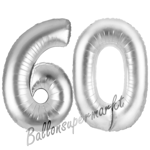 Folienballons-Zahlen-60-Silber-Luftballons-Geschenk-60.-Geburtstag-Jubilaeum-Firmenveranstaltung