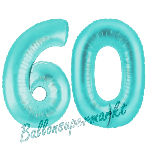 Folienballons-Zahlen-60-Türkis-Luftballons-Geschenk-60.-Geburtstag-Jubilaeum-Firmenveranstaltung