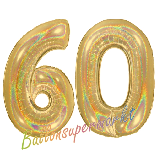 Folienballons-Zahlen-60-holografisch-Gold-Luftballons-Geschenk-60.-Geburtstag-Jubilaeum-Firmenveranstaltung