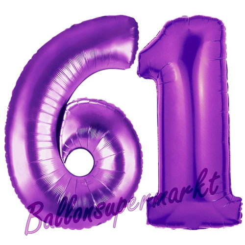 Folienballons-Zahlen-61-Lila-Luftballons-Geschenk-61.-Geburtstag-Jubilaeum-Firmenveranstaltung