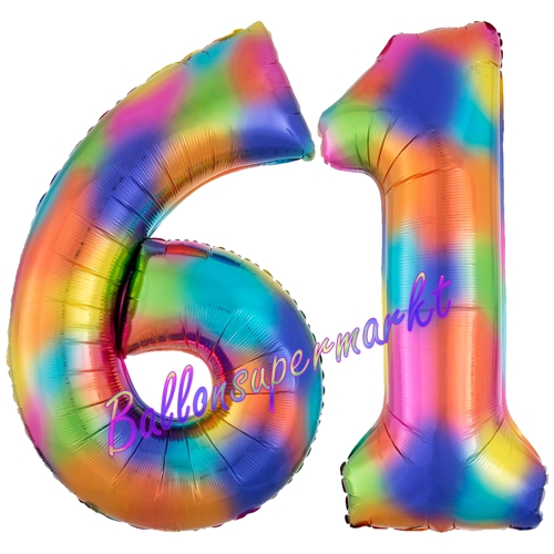 Folienballons-Zahlen-61-Regenbogen-Luftballons-Geschenk-61.-Geburtstag-Jubilaeum-Firmenveranstaltung
