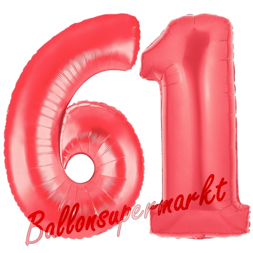 Folienballons-Zahlen-61-Rot-Luftballons-Geschenk-61.-Geburtstag-Jubilaeum-Firmenveranstaltung