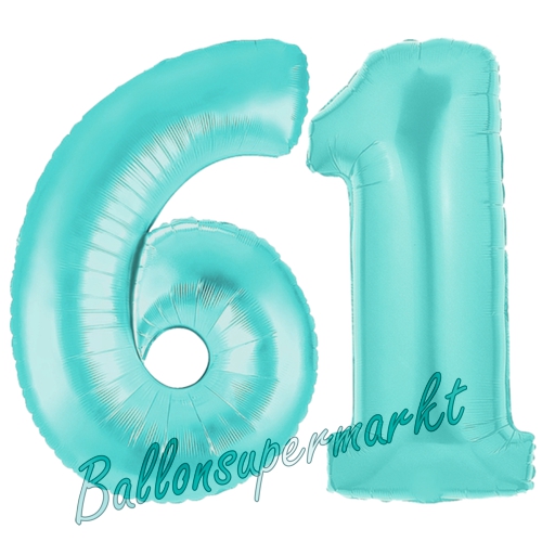 Folienballons-Zahlen-61-Tuerkis-Luftballons-Geschenk-61.-Geburtstag-Jubilaeum-Firmenveranstaltung