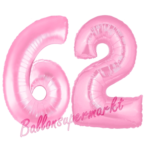 Folienballons-Zahlen-62-Rosa-Luftballons-Geschenk-62.-Geburtstag-Jubilaeum-Firmenveranstaltung