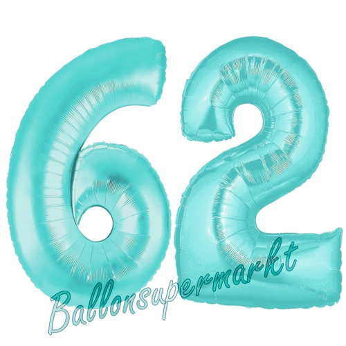 Folienballons-Zahlen-62-Tuerkis-Luftballons-Geschenk-62.-Geburtstag-Jubilaeum-Firmenveranstaltung