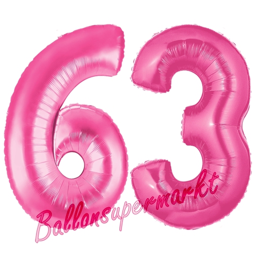 Folienballons-Zahlen-63-Pink-Luftballons-Geschenk-63.-Geburtstag-Jubilaeum-Firmenveranstaltung