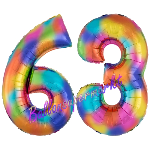 Folienballons-Zahlen-63-Regenbogen-Luftballons-Geschenk-63.-Geburtstag-Jubilaeum-Firmenveranstaltung
