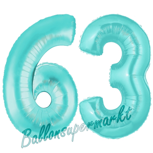 Folienballons-Zahlen-63-Tuerkis-Luftballons-Geschenk-63.-Geburtstag-Jubilaeum-Firmenveranstaltung