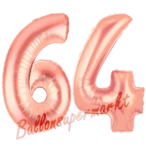 Folienballons-Zahlen-64-Rosegold-Luftballons-Geschenk-64.-Geburtstag-Jubilaeum-Firmenveranstaltung