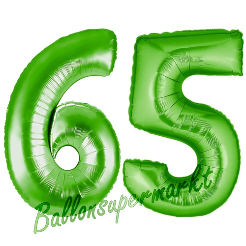 Folienballons-Zahlen-65-Gruen-Luftballons-Geschenk-65.-Geburtstag-Jubilaeum-Firmenveranstaltung