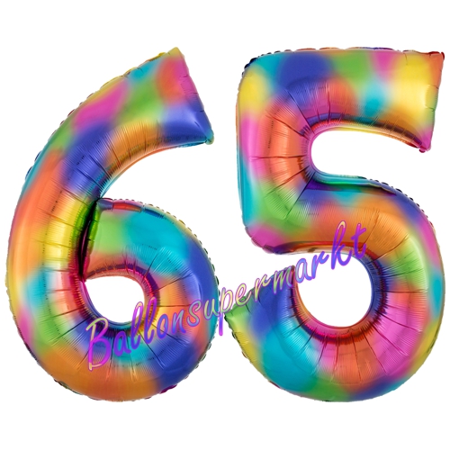 Folienballons-Zahlen-65-Regenbogen-Luftballons-Geschenk-65.-Geburtstag-Jubilaeum-Firmenveranstaltung