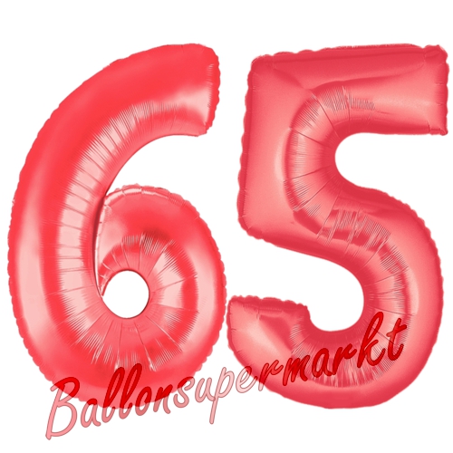 Folienballons-Zahlen-65-Rot-Luftballons-Geschenk-65.-Geburtstag-Jubilaeum-Firmenveranstaltung