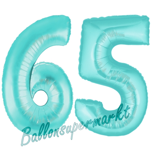 Folienballons-Zahlen-65-Tuerkis-Luftballons-Geschenk-65.-Geburtstag-Jubilaeum-Firmenveranstaltung