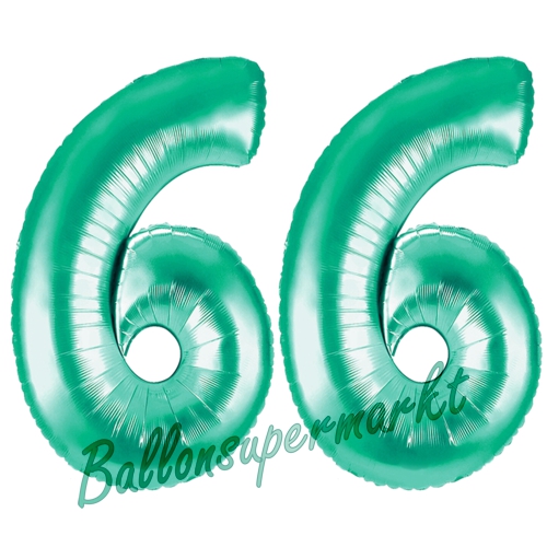Folienballons-Zahlen-66-Aquamarin-Luftballons-Geschenk-66.-Geburtstag-Jubilaeum-Firmenveranstaltung