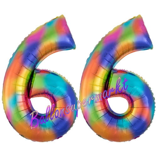 Folienballons-Zahlen-66-Regenbogen-Luftballons-Geschenk-66.-Geburtstag-Jubilaeum-Firmenveranstaltung