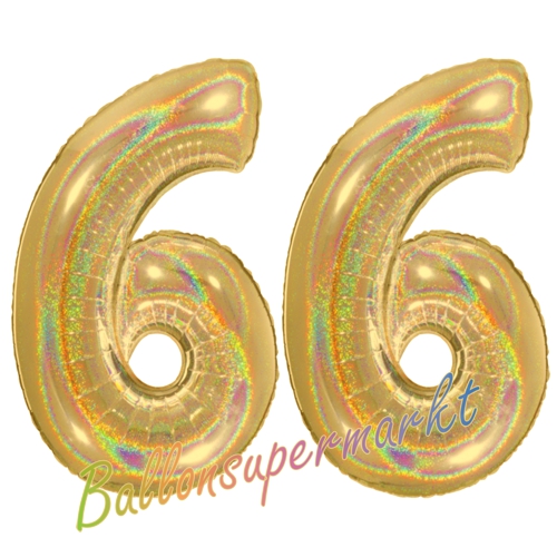 Folienballons-Zahlen-66-holografisch-Gold-Luftballons-Geschenk-66.-Geburtstag-Jubilaeum-Firmenveranstaltung