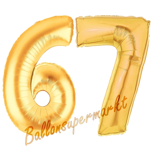 Folienballons-Zahlen-67-Gold-Luftballons-Geschenk-67.-Geburtstag-Jubilaeum-Firmenveranstaltung