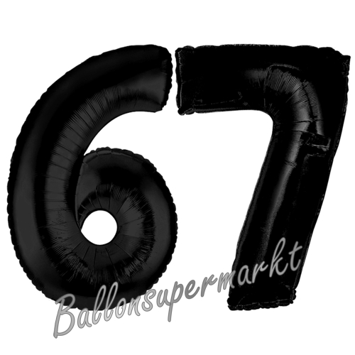 Folienballons-Zahlen-67-Schwarz-Luftballons-Geschenk-67.-Geburtstag-Jubilaeum-Firmenveranstaltung