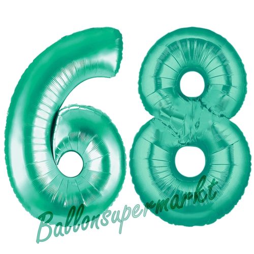 Folienballons-Zahlen-68-Aquamarin-Luftballons-Geschenk-68.-Geburtstag-Jubilaeum-Firmenveranstaltung