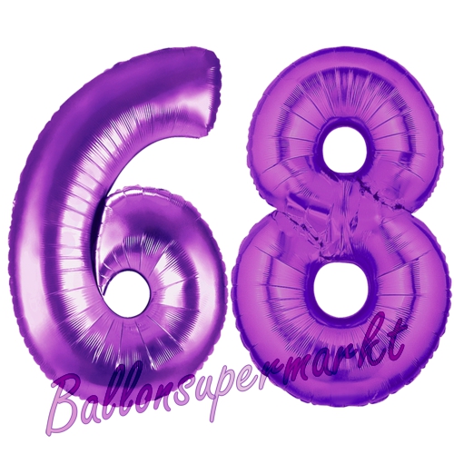 Folienballons-Zahlen-68-Lila-Luftballons-Geschenk-68.-Geburtstag-Jubilaeum-Firmenveranstaltung