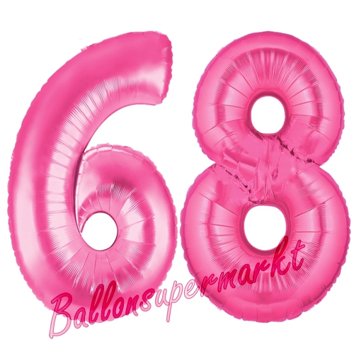 Folienballons-Zahlen-68-Pink-Luftballons-Geschenk-68.-Geburtstag-Jubilaeum-Firmenveranstaltung