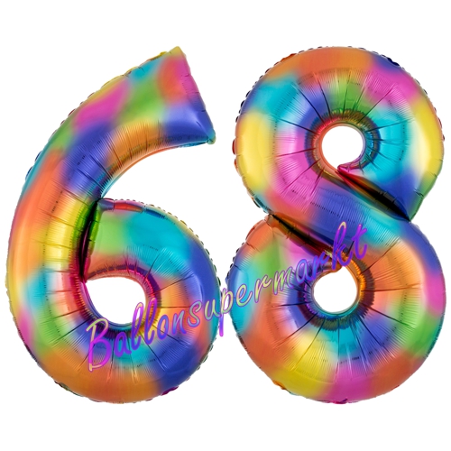 Folienballons-Zahlen-68-Regenbogen-Luftballons-Geschenk-68.-Geburtstag-Jubilaeum-Firmenveranstaltung