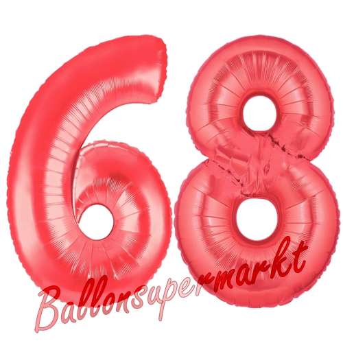 Folienballons-Zahlen-68-Rot-Luftballons-Geschenk-68.-Geburtstag-Jubilaeum-Firmenveranstaltung