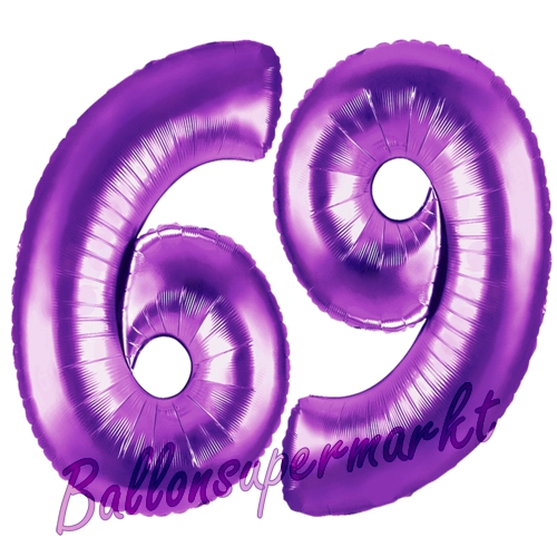 Folienballons-Zahlen-69-Lila-Luftballons-Geschenk-69.-Geburtstag-Jubilaeum-Firmenveranstaltung
