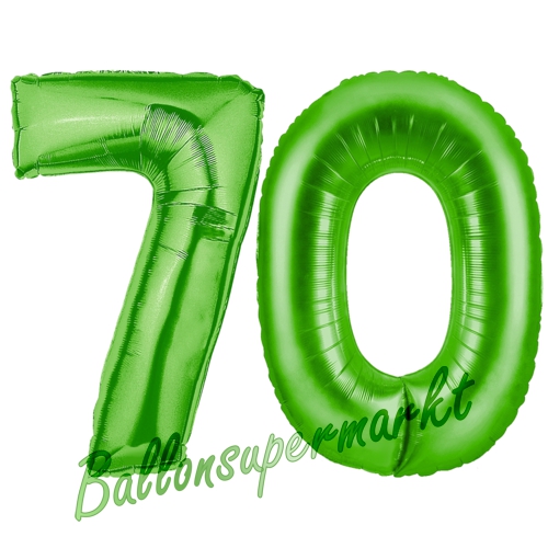 Folienballons-Zahlen-70-Gruen-Luftballons-Geschenk-70.-Geburtstag-Jubilaeum-Firmenveranstaltung