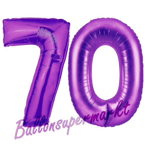 Folienballons-Zahlen-70-Lila-Luftballons-Geschenk-70.-Geburtstag-Jubilaeum-Firmenveranstaltung