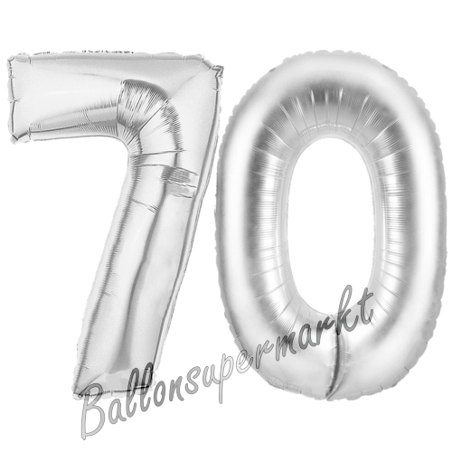 Folienballons-Zahlen-70-Silber-Luftballons-Geschenk-70.-Geburtstag-Jubilaeum-Firmenveranstaltung