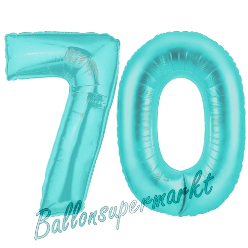 Folienballons-Zahlen-70-Türkis-Luftballons-Geschenk-70.-Geburtstag-Jubilaeum-Firmenveranstaltung