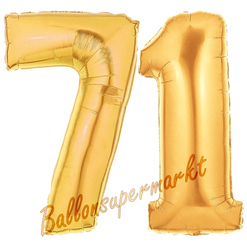 Folienballons-Zahlen-71-Gold-Luftballons-Geschenk-71.-Geburtstag-Jubilaeum-Firmenveranstaltung