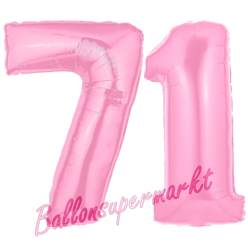 Folienballons-Zahlen-71-Rosa-Luftballons-Geschenk-71.-Geburtstag-Jubilaeum-Firmenveranstaltung