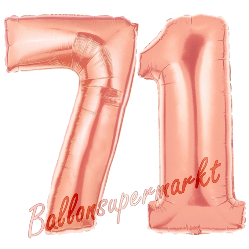 Folienballons-Zahlen-71-Rosegold-Luftballons-Geschenk-71.-Geburtstag-Jubilaeum-Firmenveranstaltung