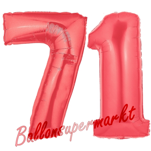 Folienballons-Zahlen-71-Rot-Luftballons-Geschenk-71.-Geburtstag-Jubilaeum-Firmenveranstaltung