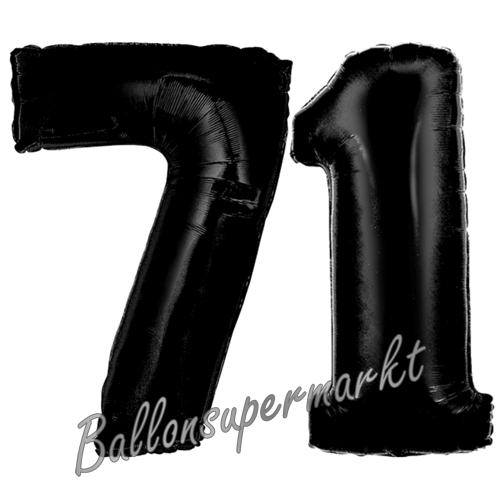 Folienballons-Zahlen-71-Schwarz-Luftballons-Geschenk-71.-Geburtstag-Jubilaeum-Firmenveranstaltung