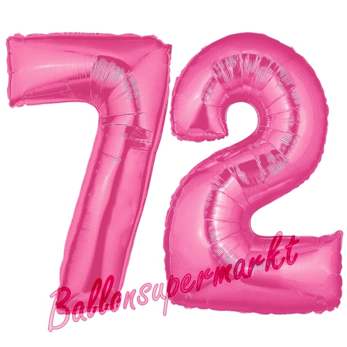 Folienballons-Zahlen-72-Pink-Luftballons-Geschenk-72.-Geburtstag-Jubilaeum-Firmenveranstaltung