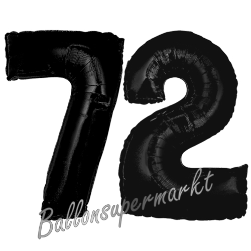 Folienballons-Zahlen-72-Schwarz-Luftballons-Geschenk-72.-Geburtstag-Jubilaeum-Firmenveranstaltung