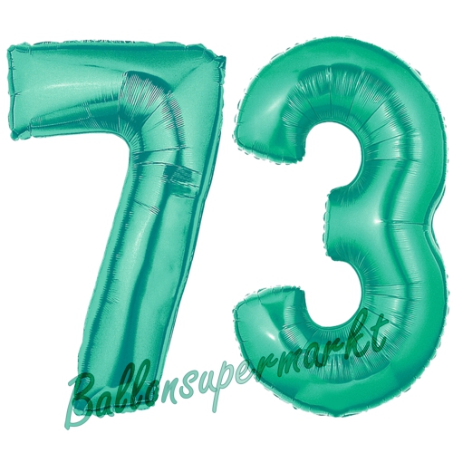Folienballons-Zahlen-73-Aquamarin-Luftballons-Geschenk-73.-Geburtstag-Jubilaeum-Firmenveranstaltung