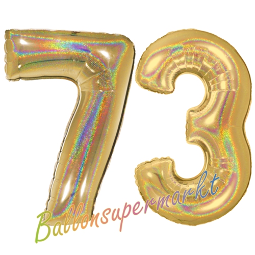 Folienballons-Zahlen-73-holografisch-Gold-Luftballons-Geschenk-73.-Geburtstag-Jubilaeum-Firmenveranstaltung