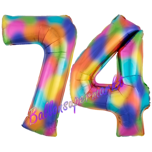 Folienballons-Zahlen-74-Regenbogen-Luftballons-Geschenk-74.-Geburtstag-Jubilaeum-Firmenveranstaltung