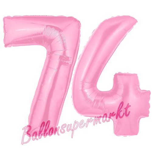 Folienballons-Zahlen-74-Rosa-Luftballons-Geschenk-74.-Geburtstag-Jubilaeum-Firmenveranstaltung