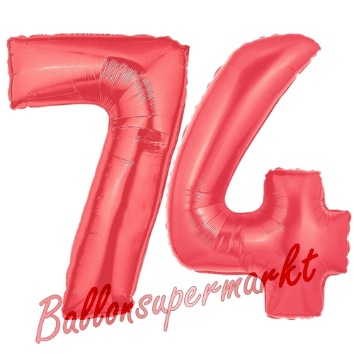 Folienballons-Zahlen-74-Rot-Luftballons-Geschenk-74.-Geburtstag-Jubilaeum-Firmenveranstaltung