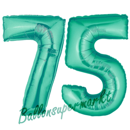 Folienballons-Zahlen-75-Aquamarin-Luftballons-Geschenk-75.-Geburtstag-Jubilaeum-Firmenveranstaltung