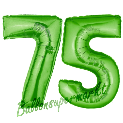 Folienballons-Zahlen-75-Gruen-Luftballons-Geschenk-75.-Geburtstag-Jubilaeum-Firmenveranstaltung
