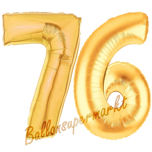 Folienballons-Zahlen-76-Gold-Luftballons-Geschenk-76.-Geburtstag-Jubilaeum-Firmenveranstaltung
