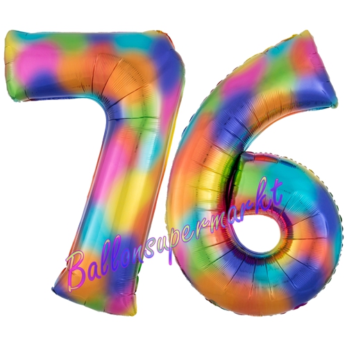 Folienballons-Zahlen-76-Regenbogen-Luftballons-Geschenk-76.-Geburtstag-Jubilaeum-Firmenveranstaltung